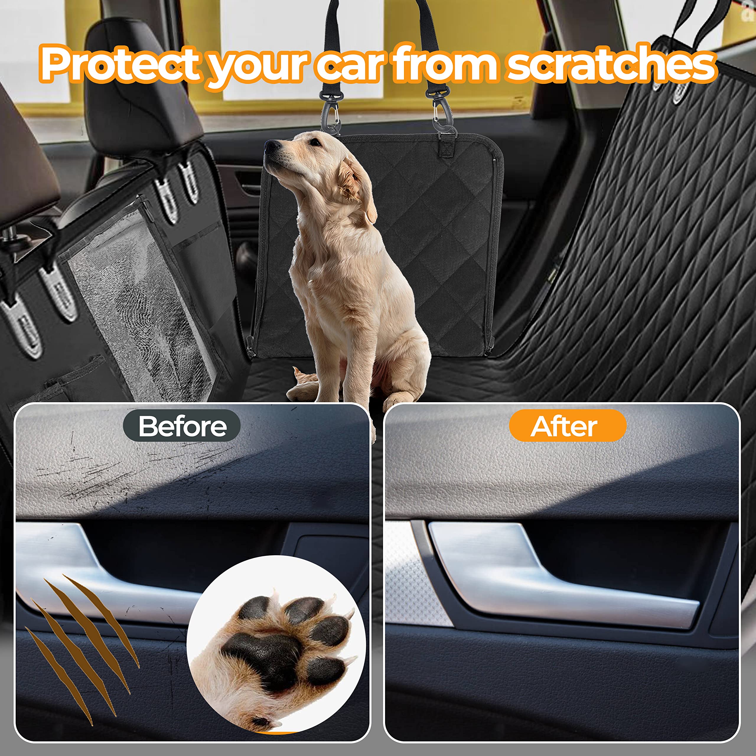 Amazon.co.jp: Simple Deluxe 犬用カーシートカバー 後部座席用 防水